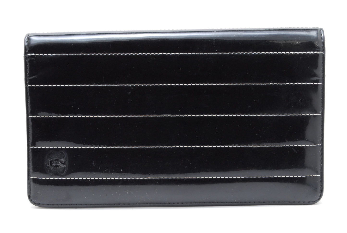 CHANEL Mademoiselle Bi-fold Long Wallet Black Authentic AA449