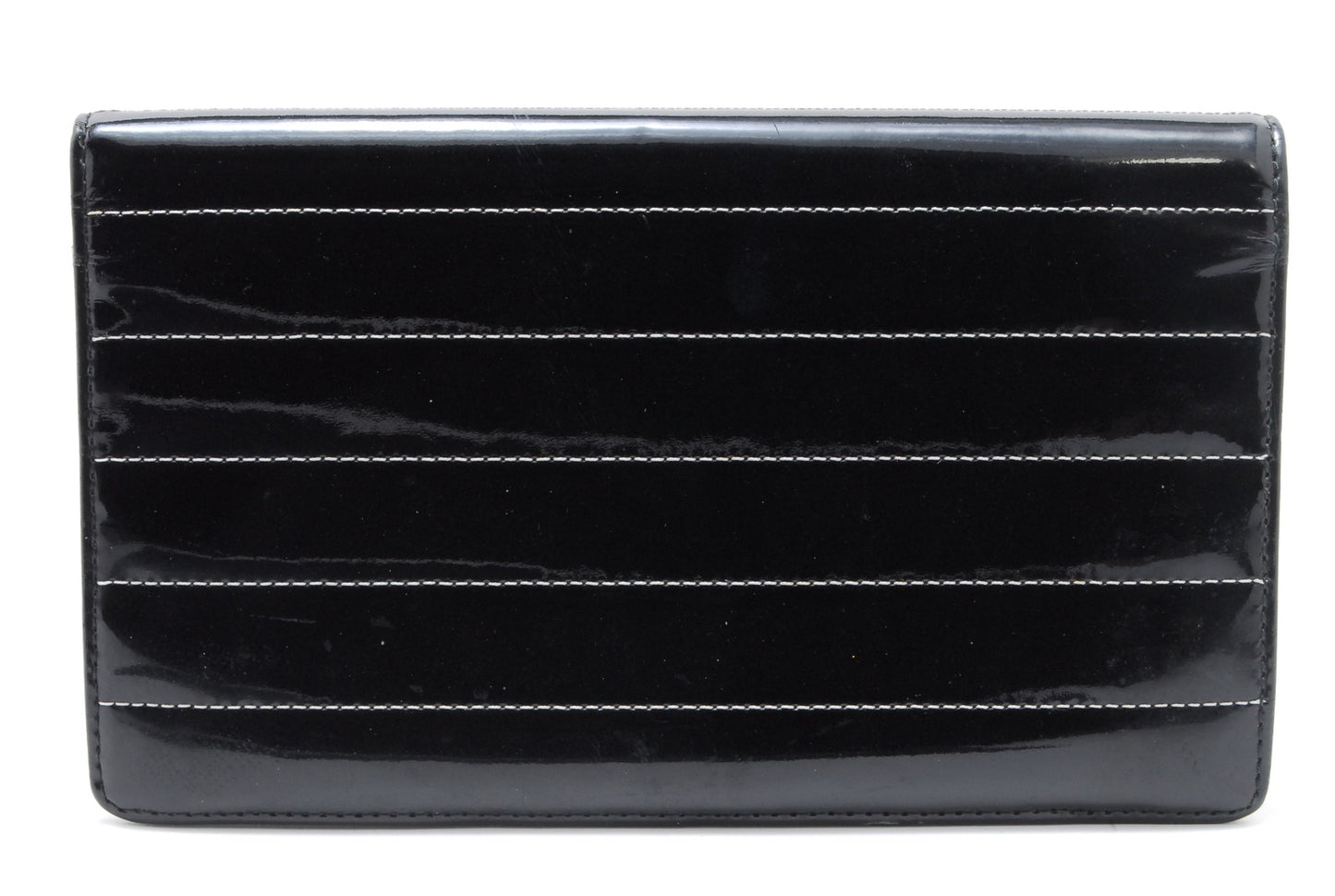 CHANEL Mademoiselle Bi-fold Long Wallet Black Authentic AA449