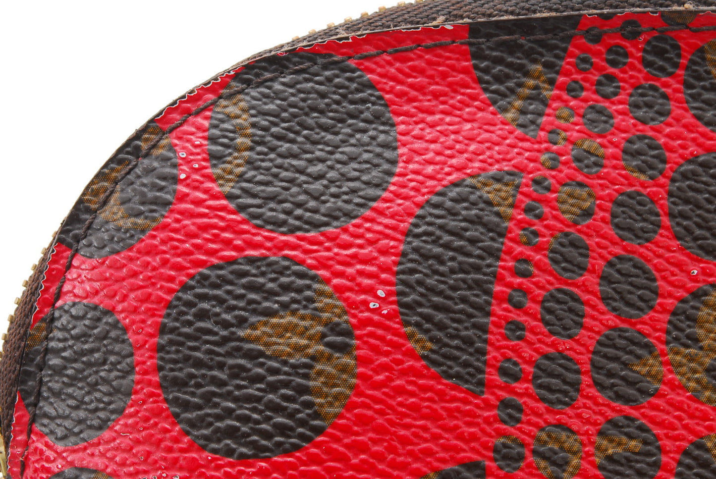 LOUIS-VUITTON Cosmetic Pouch Monogram Pumpkin Dot Pochette Yayoi Kusama A1037