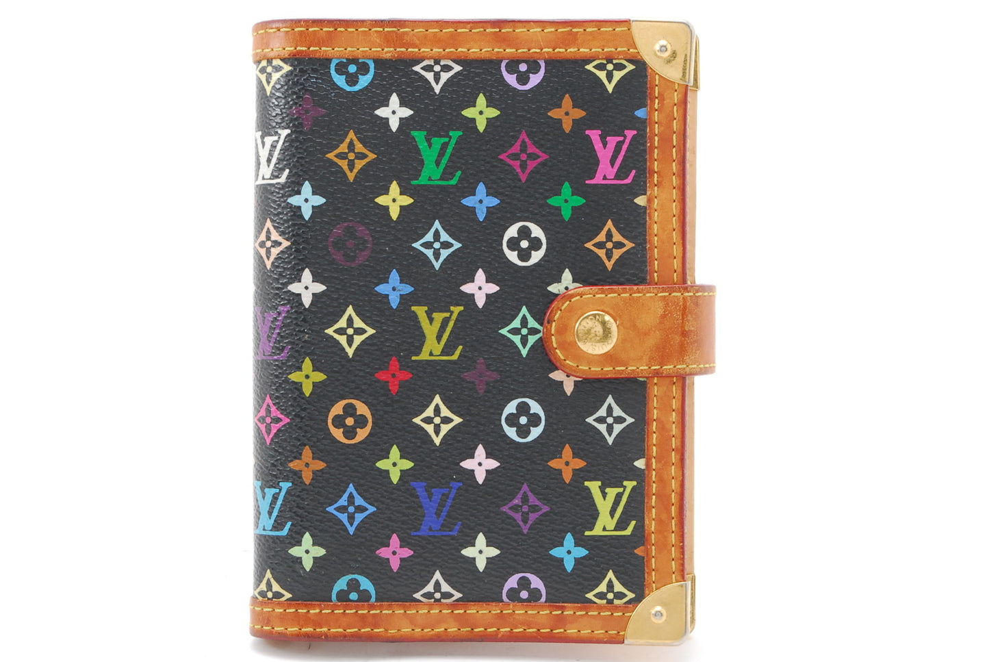LOUIS-VUITTON Monogram Multicolor Agenda PM Day Planner Cover Black R20895 A1040