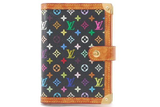 LOUIS-VUITTON Monogram Multicolor Agenda PM Day Planner Cover Black R20895 A1040