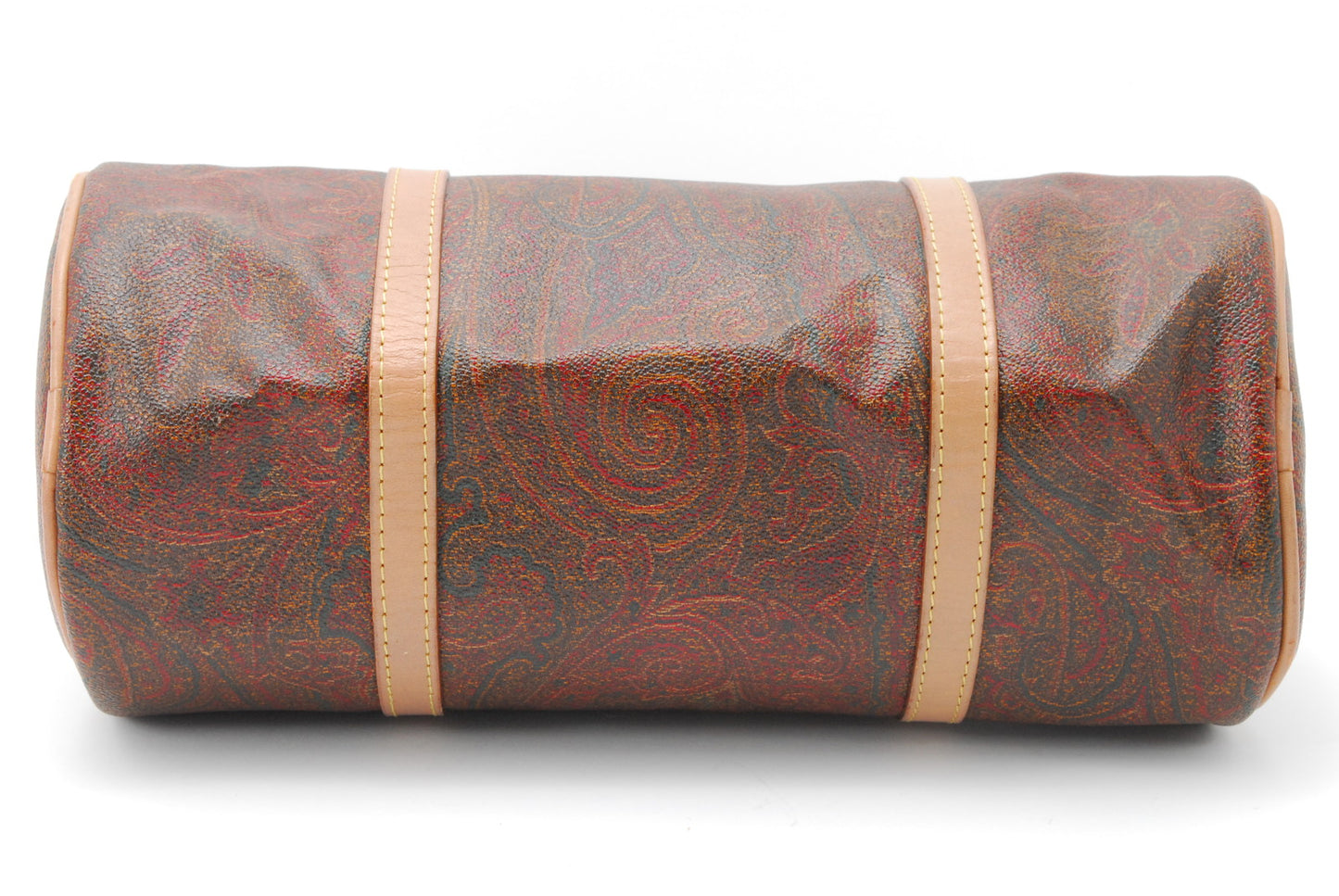 ETRO Cylinder Handbag Brown Authentic AA276