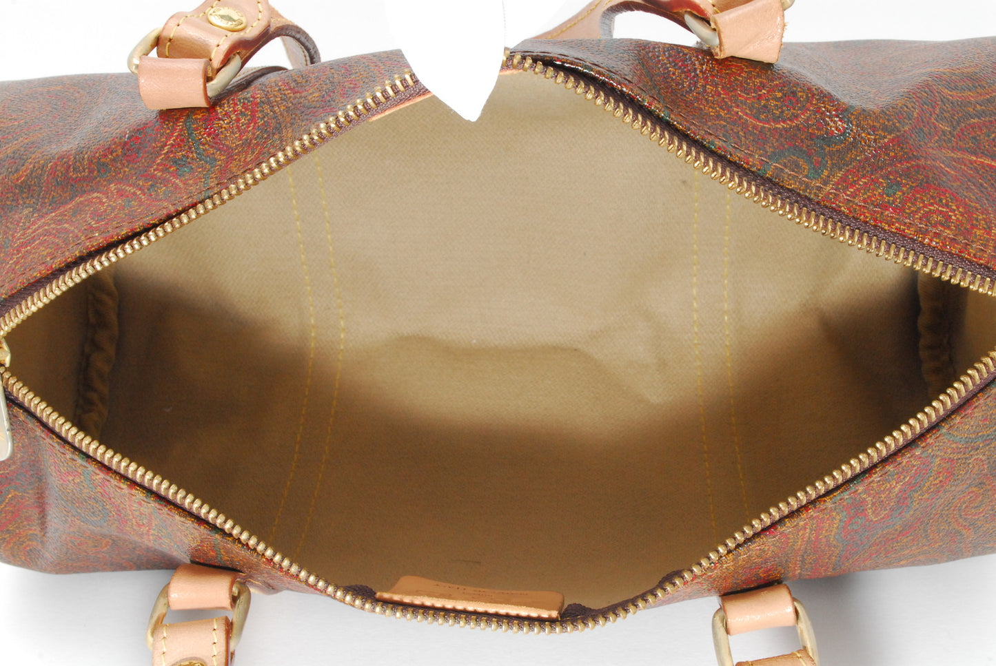 ETRO Cylinder Handbag Brown Authentic AA276