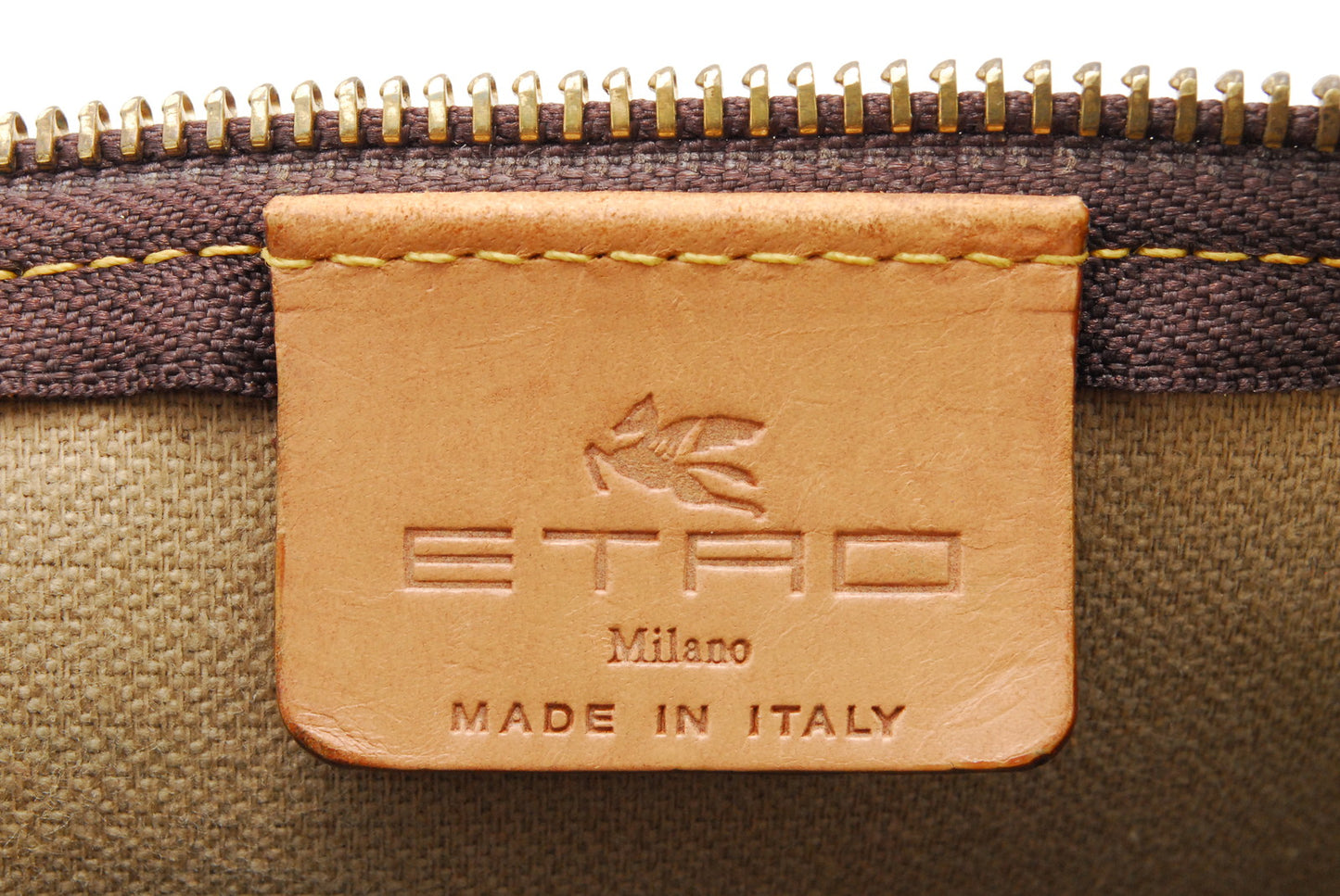 ETRO Cylinder Handbag Brown Authentic AA276