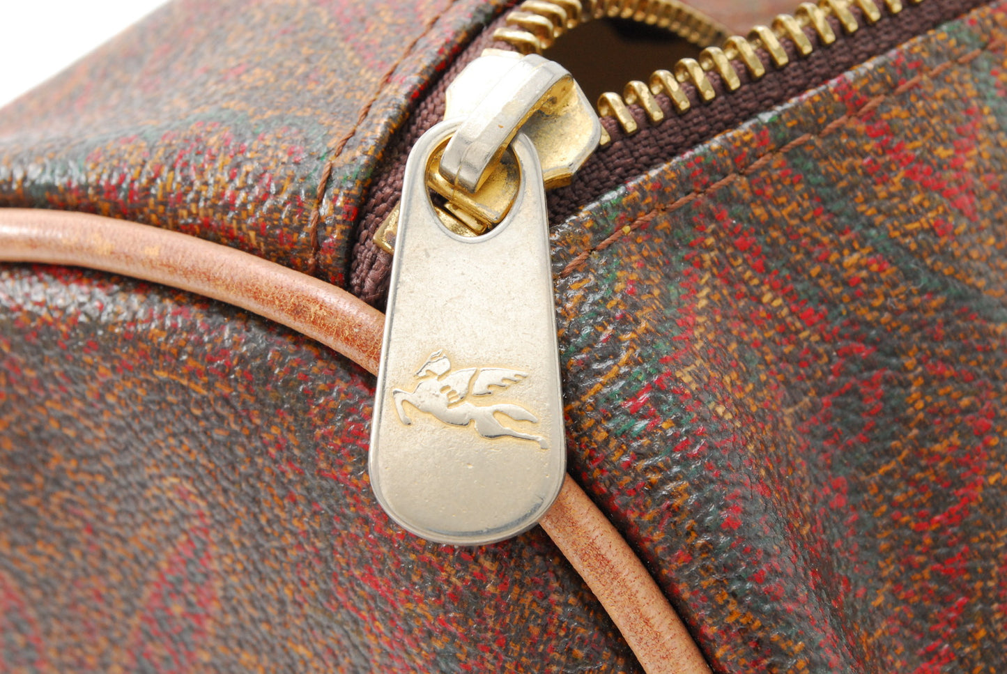 ETRO Cylinder Handbag Brown Authentic AA276