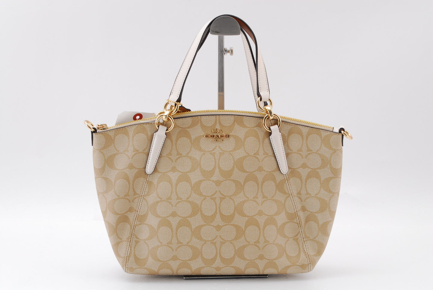 Coach Leather 2way Handbag Light Beige A443