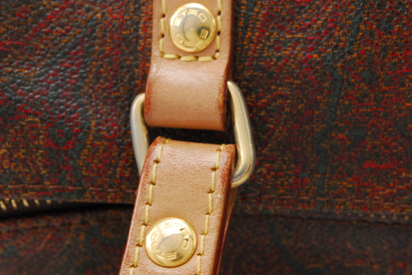 ETRO Cylinder Handbag Brown Authentic AA276