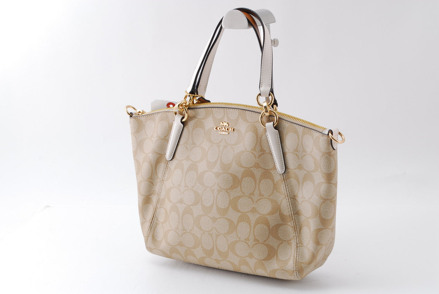 Coach Leather 2way Handbag Light Beige A443