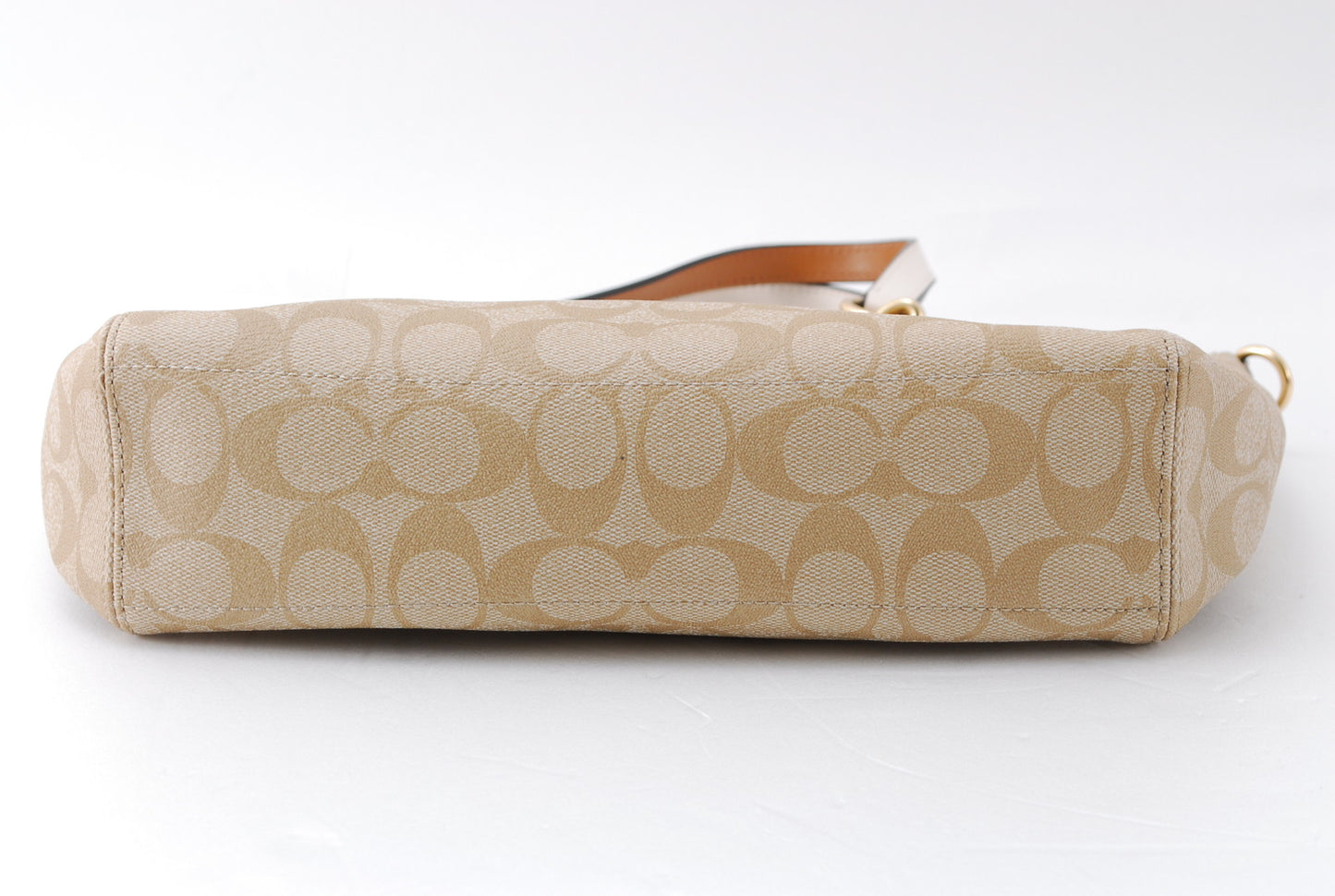 Coach Leather 2way Handbag Light Beige A443