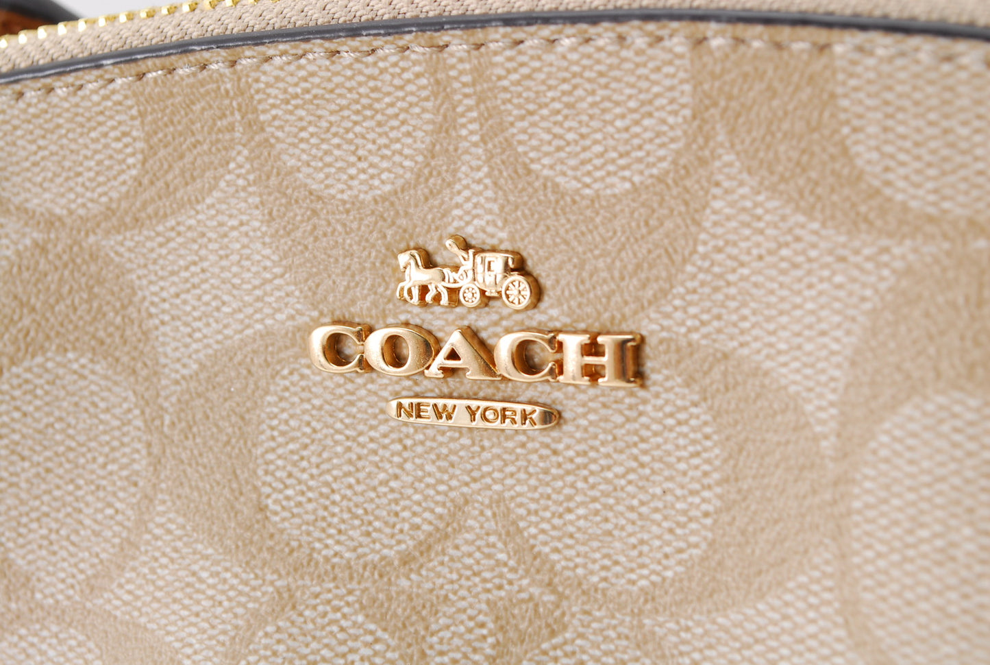 Coach Leather 2way Handbag Light Beige A443