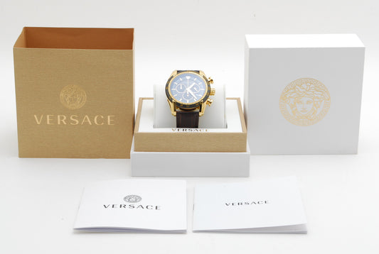 VERSACE Watch Gold Belt Color Brown Instructions, Case Included A770〜772