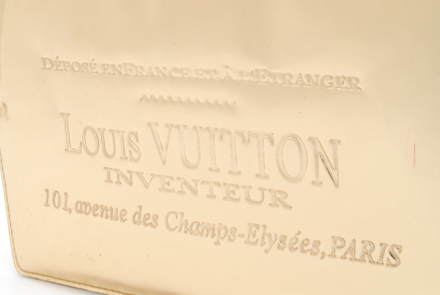 Louis-Vuitton Miroir Pochette Platt Pouch Gold Enamel RARE Authentic AA451