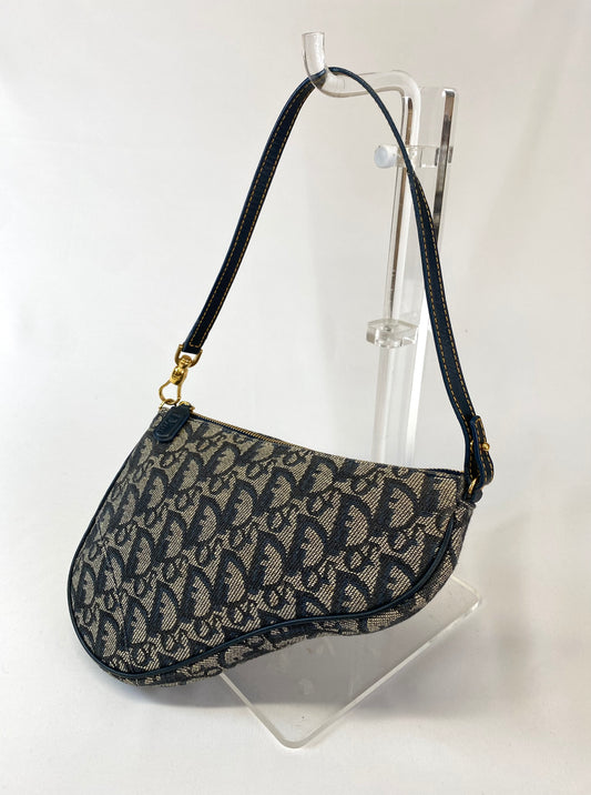 Dior Saddle Pouch Trotter Shoulder Bag Authentic AA485