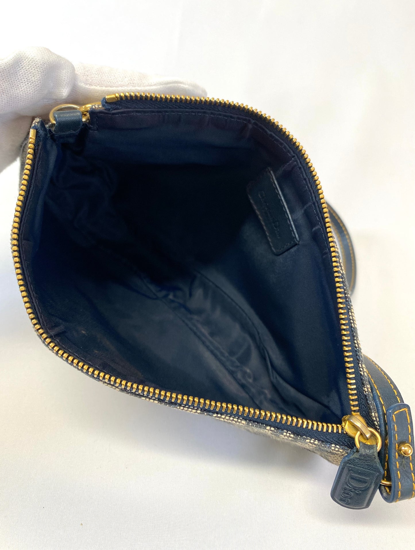 Dior Saddle Pouch Trotter Shoulder Bag Authentic AA485