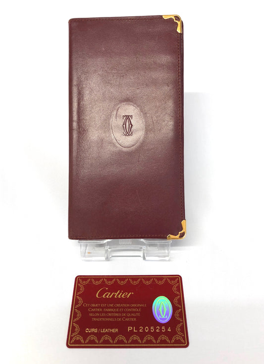 Cartier Mast Wallet Bordeaux Authentic AA496