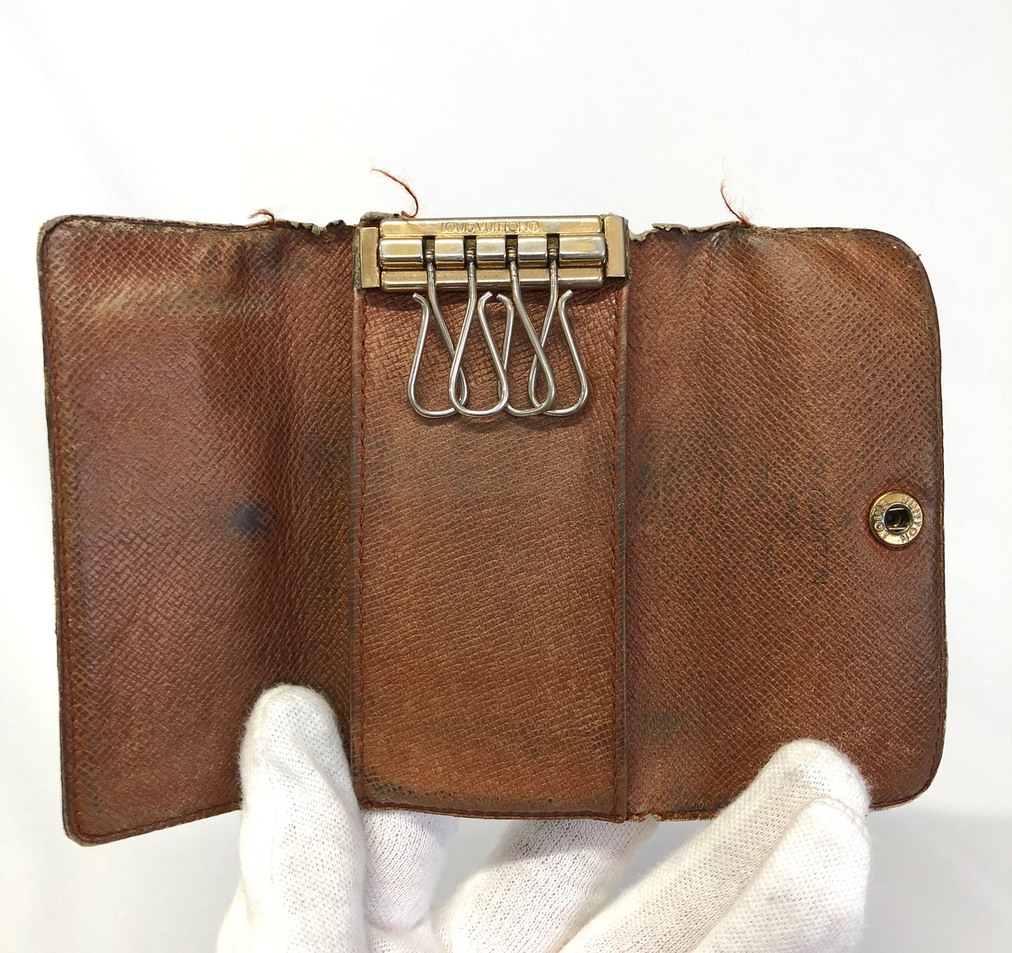 Louis-Vuitton Key Case Multicle 4 Monogram Authentic AA497