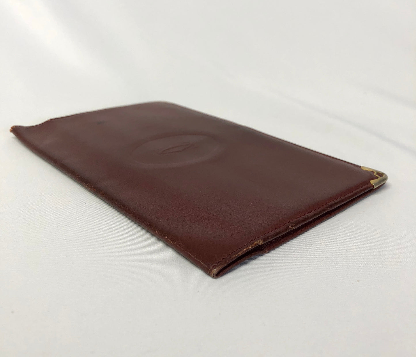 Cartier Mastline Leather Bi-fold Wallet Bordeaux Authentic AA487