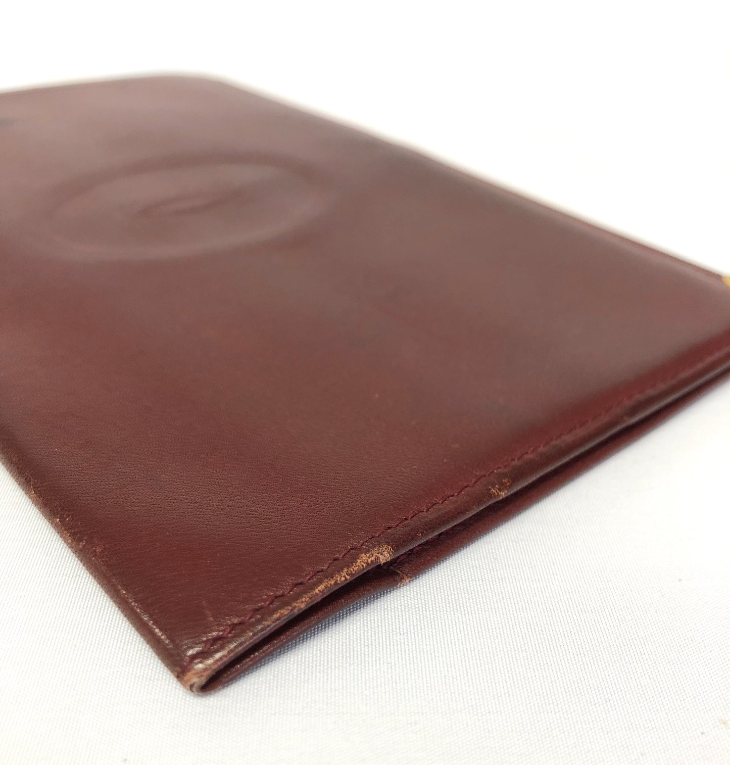 Cartier Mastline Leather Bi-fold Wallet Bordeaux Authentic AA487