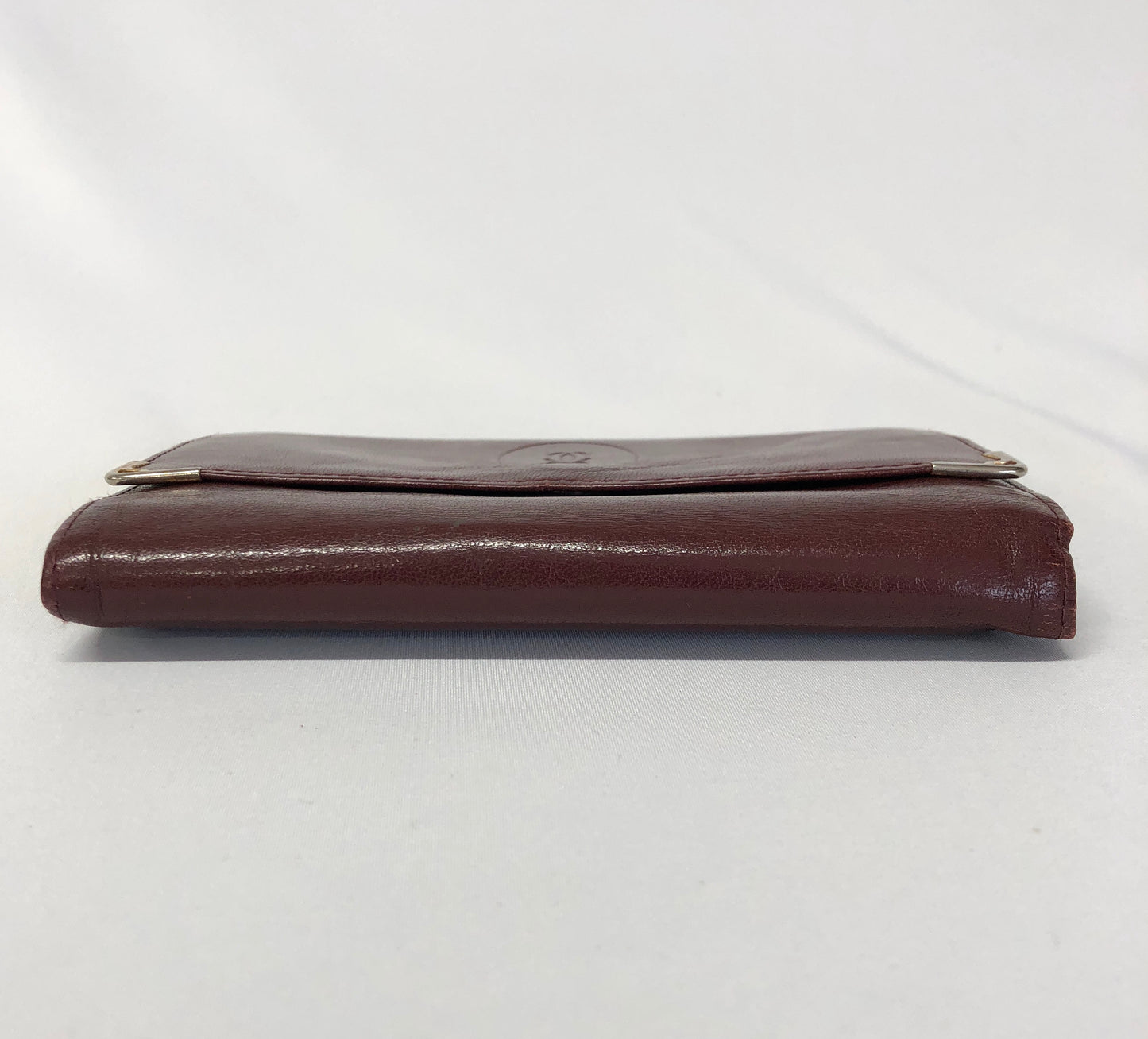 Cartier  Folding wallet Leather Bordeaux Authentic AA498