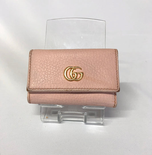 GUCCI GG Leather key case pink Marmont Authentic AA507