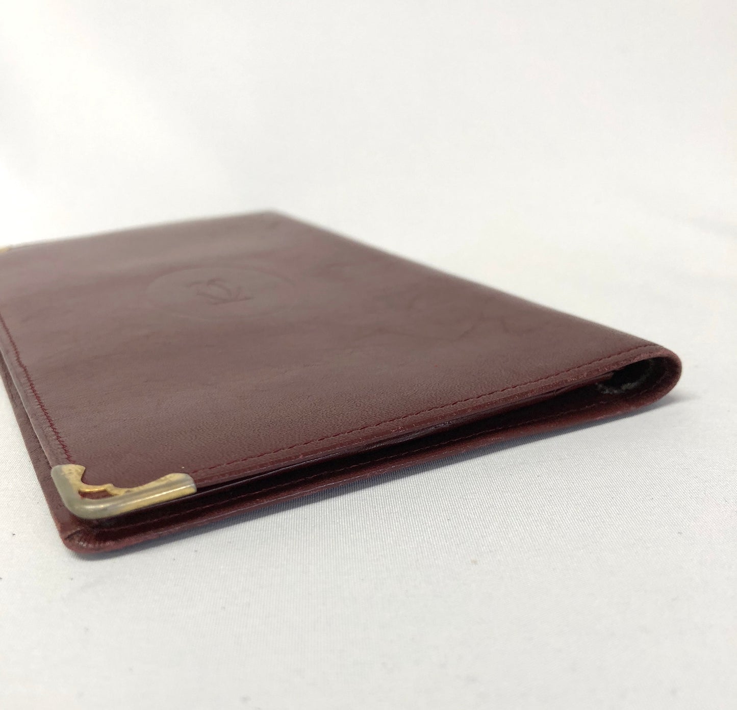 Cartier  Leather Bi-fold Wallet Mastline Bordeaux Authentic AA491