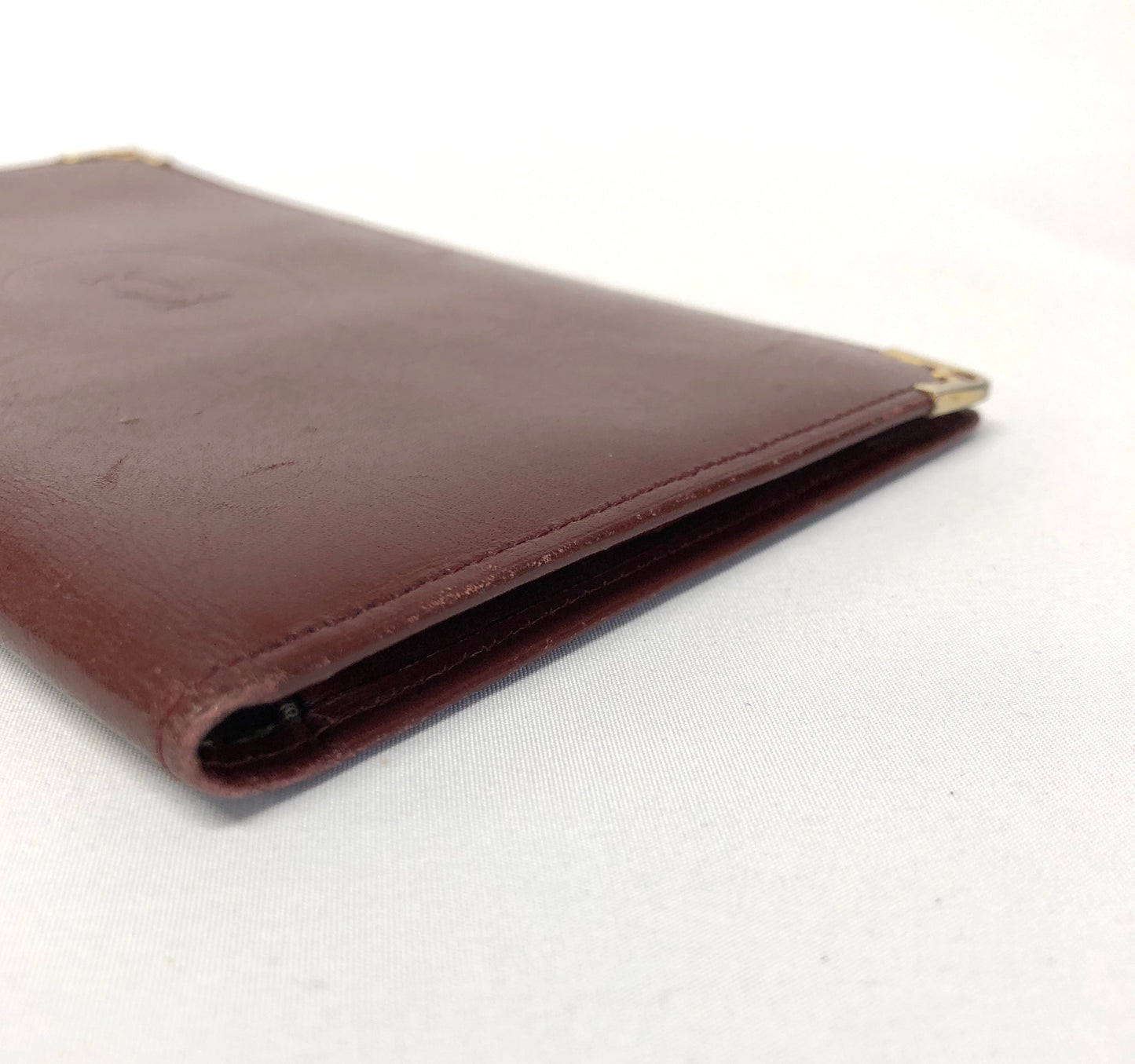Cartier  Leather Bi-fold Wallet Mastline Bordeaux Authentic AA491