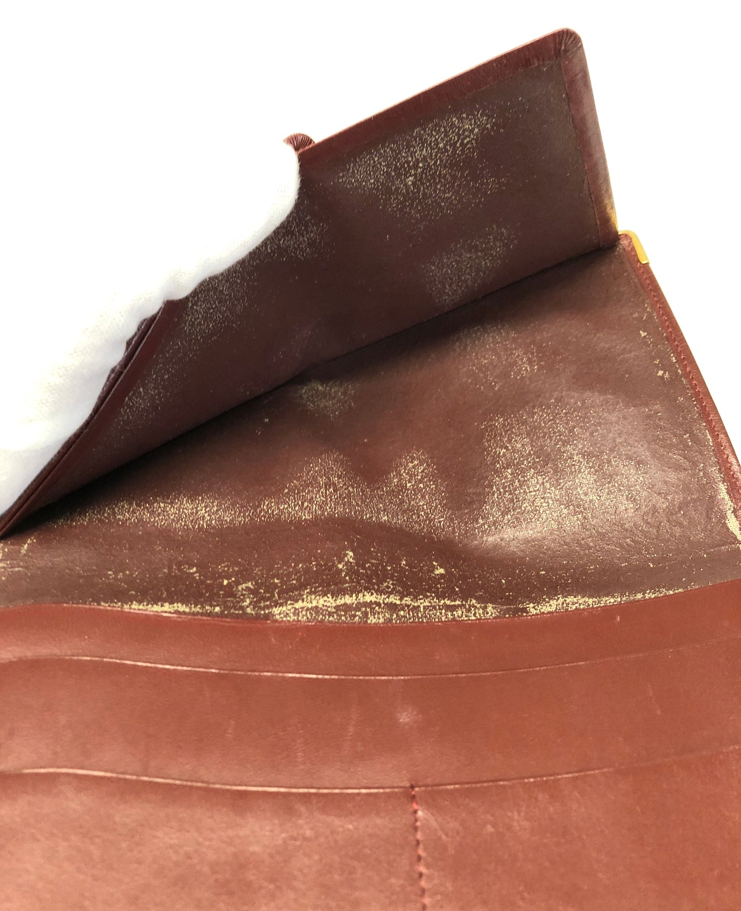 Cartier  Leather Bi-fold Wallet Mastline Bordeaux Authentic AA491
