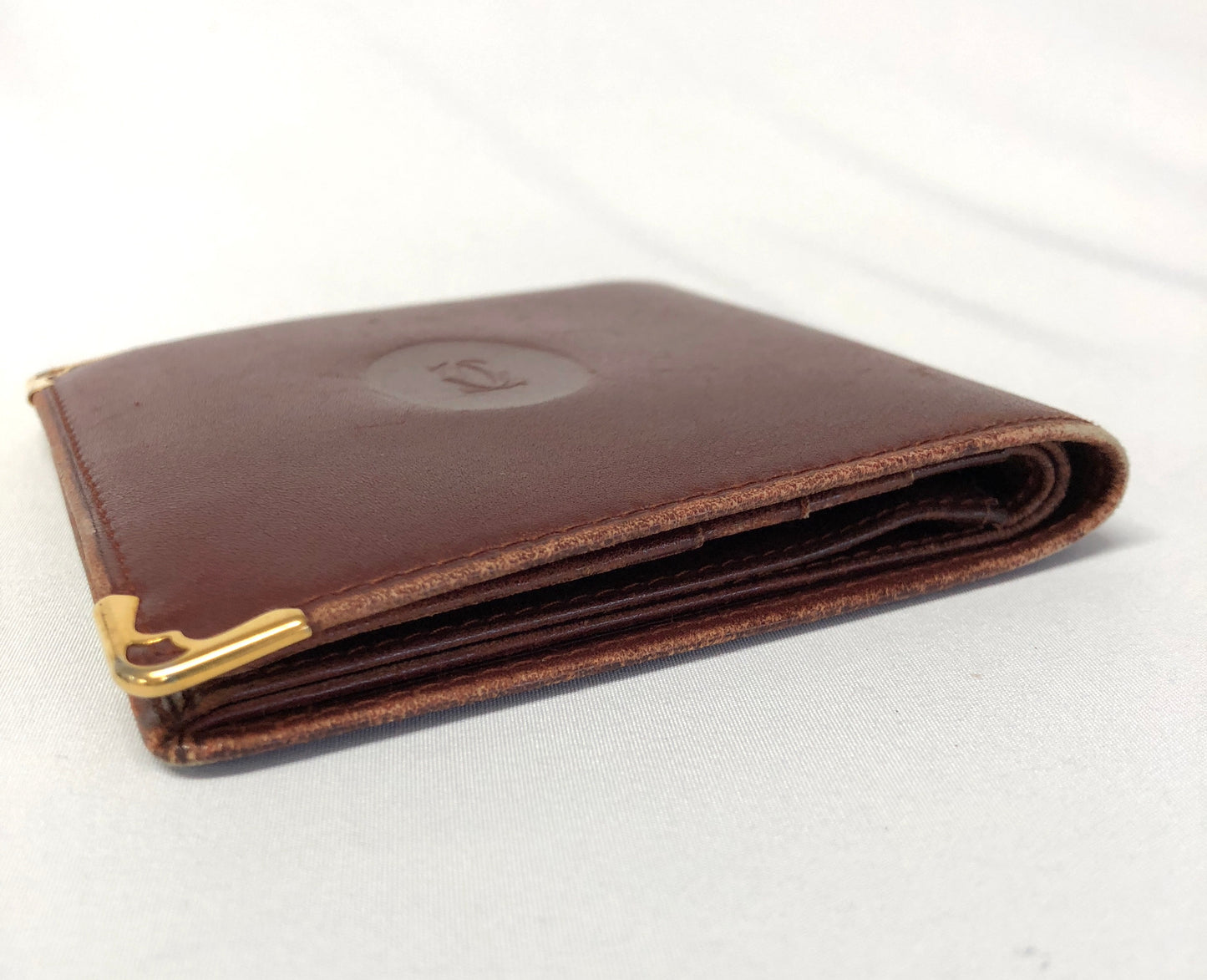 Cartier Mastline Leather Bi-fold Wallet Authentic AA486