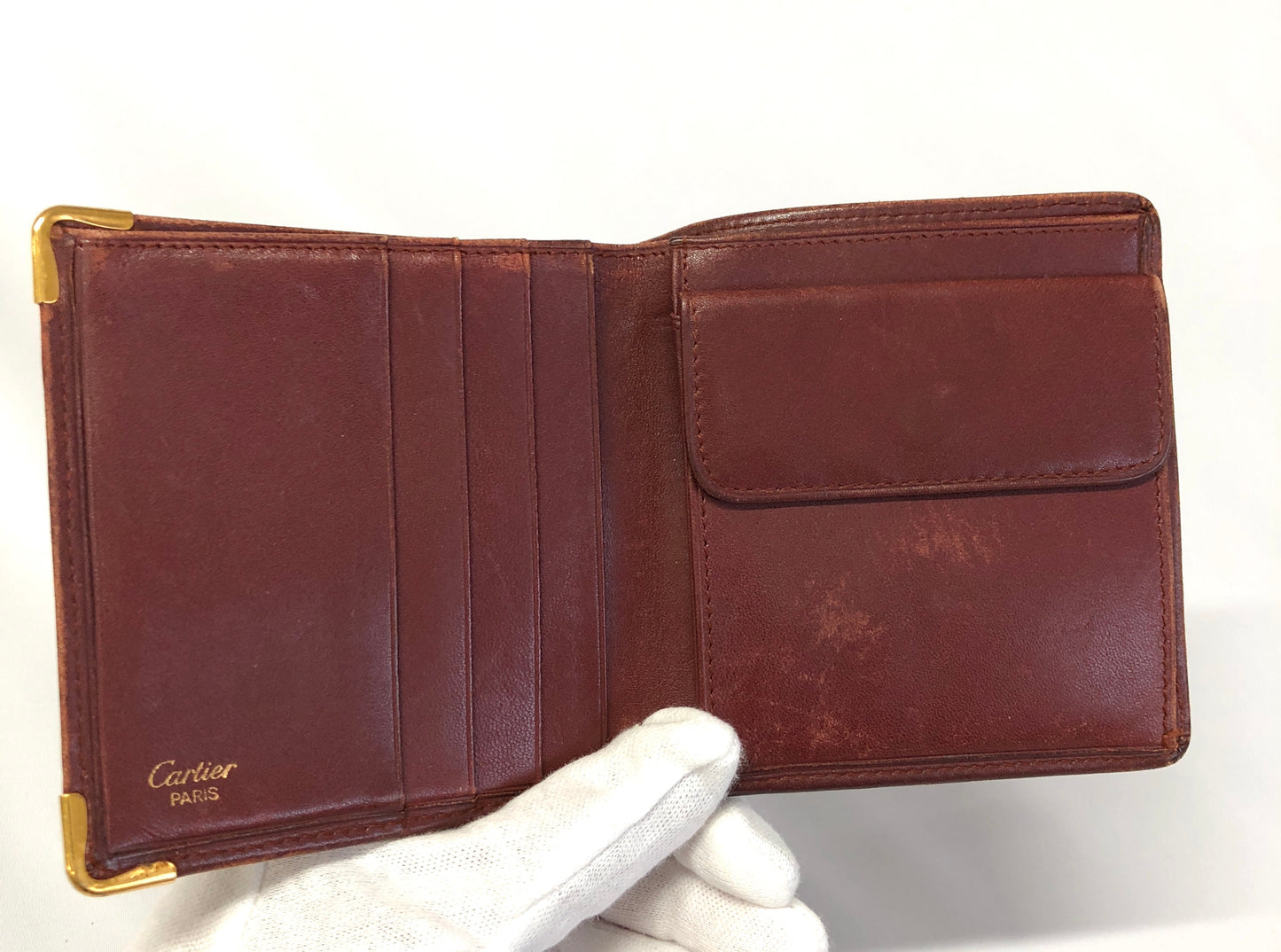 Cartier Mastline Leather Bi-fold Wallet Authentic AA486