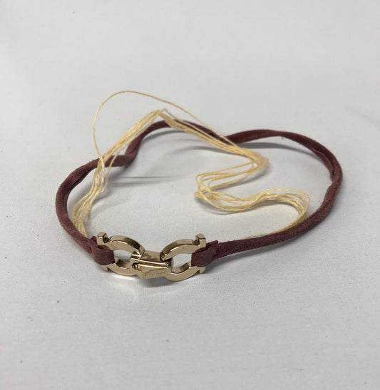 Ferragamo Suede Bracelet Gancini PLxGD Authentic AA493