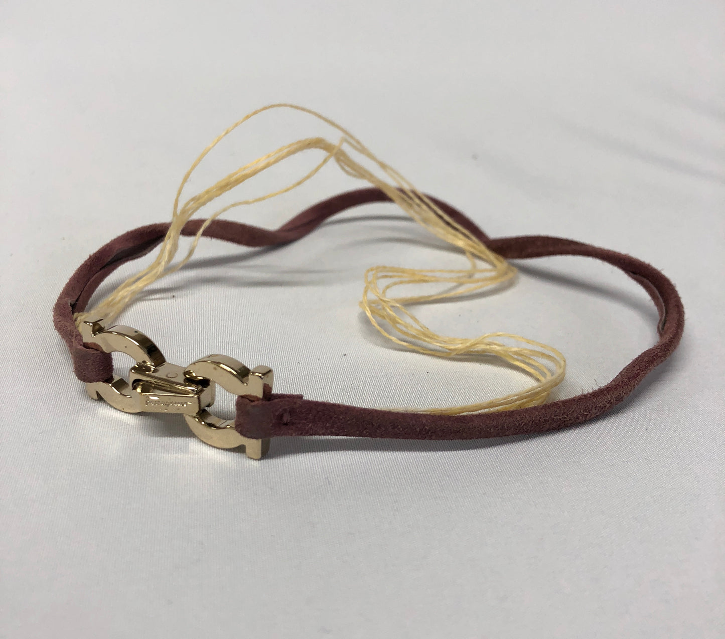 Ferragamo Suede Bracelet Gancini PLxGD Authentic AA493