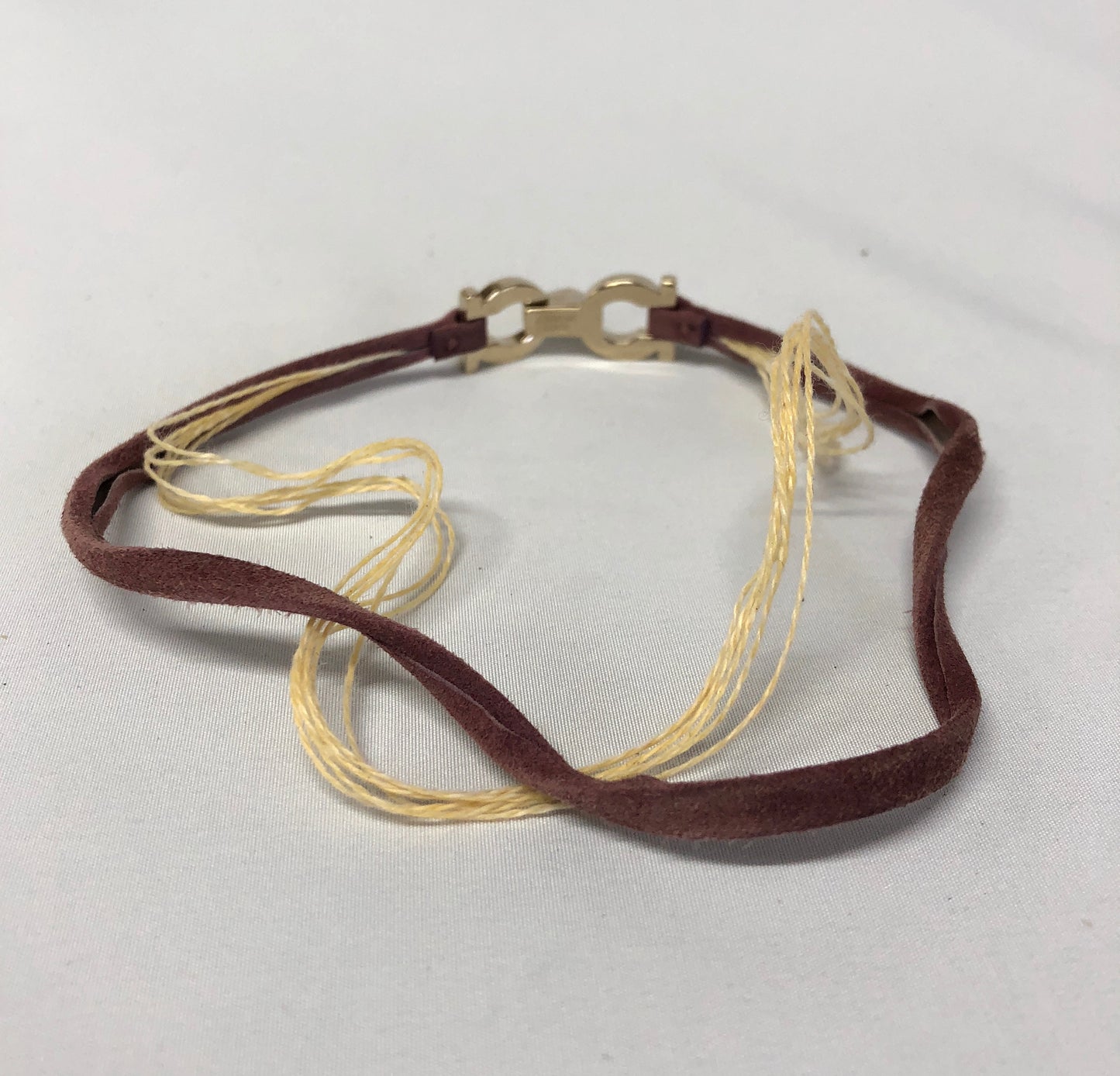 Ferragamo Suede Bracelet Gancini PLxGD Authentic AA493