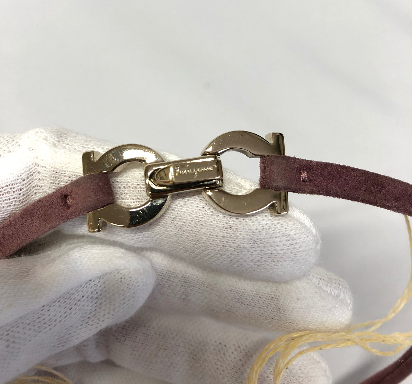 Ferragamo Suede Bracelet Gancini PLxGD Authentic AA493