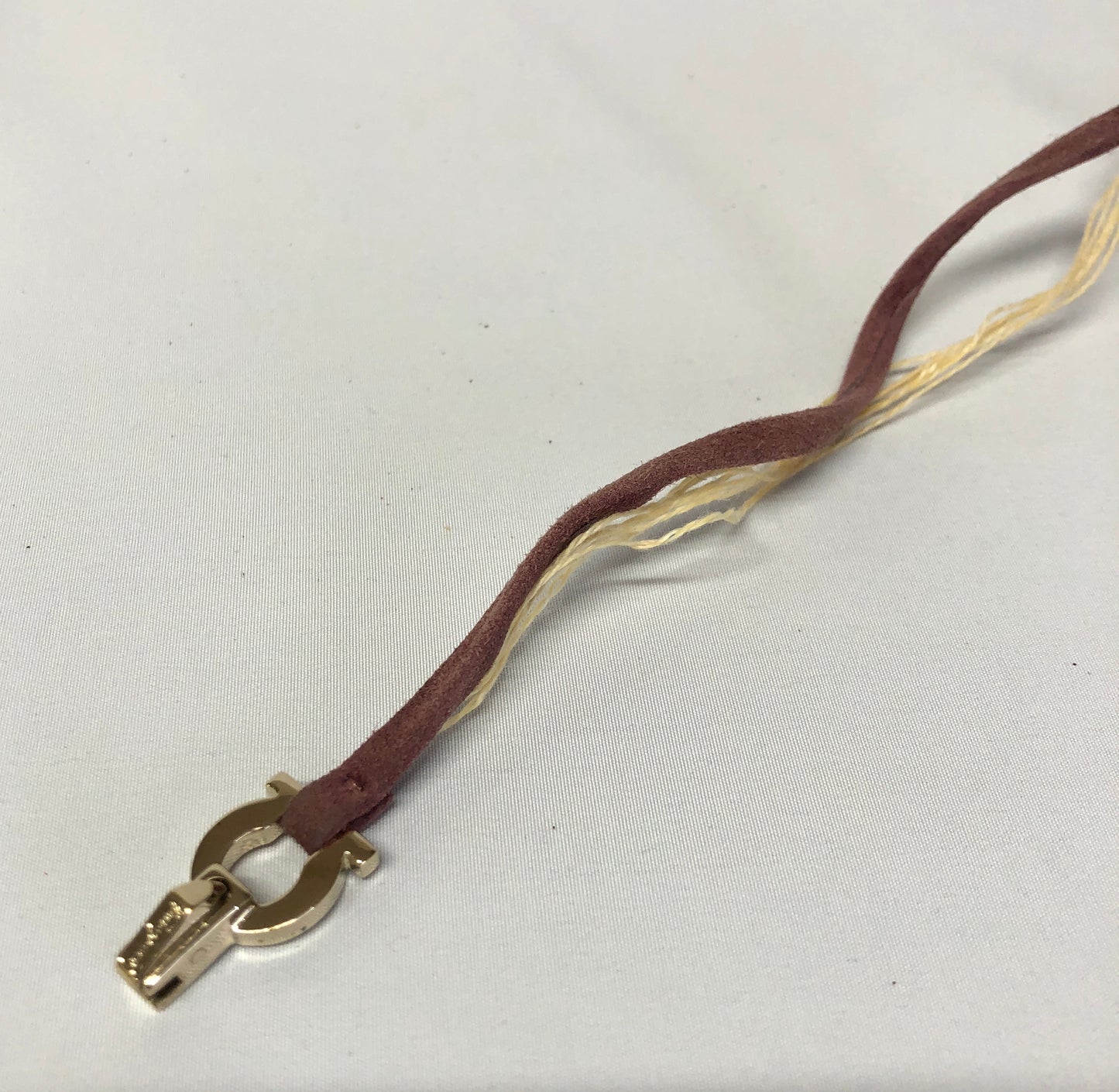 Ferragamo Suede Bracelet Gancini PLxGD Authentic AA493