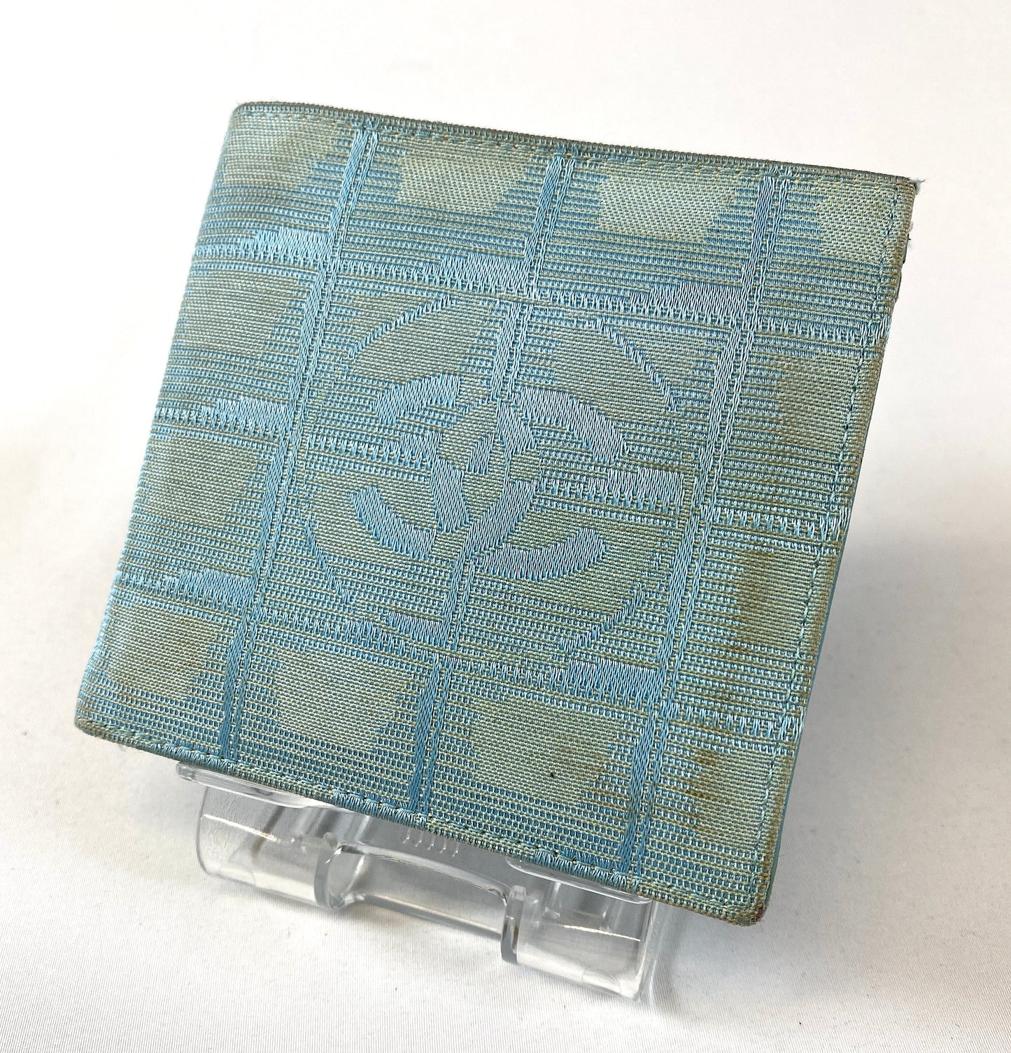CHANEL Folding Wallet Light Blue Authentic AA398