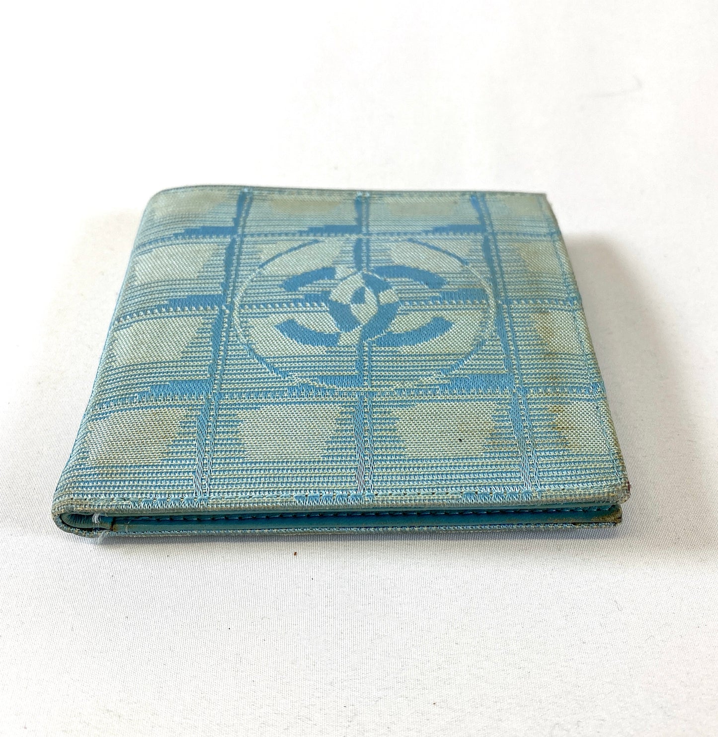 CHANEL Folding Wallet Light Blue Authentic AA398