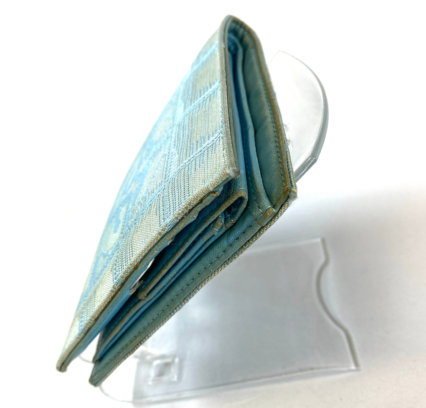 CHANEL Folding Wallet Light Blue Authentic AA398
