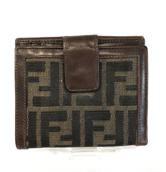 FENDI ZUCCA Folding Wallet Authentic AA259