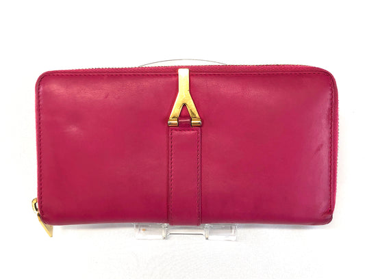 Yves Saint Laurent Long Wallet Pink Authentic AA123