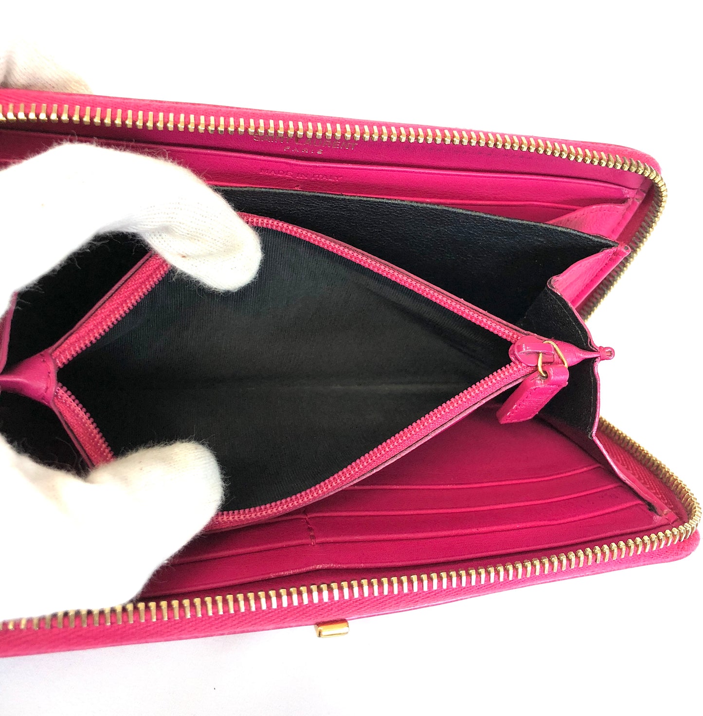 Yves Saint Laurent Long Wallet Pink Authentic AA123