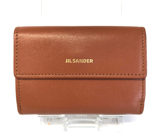 JIL SANDER Brown Folding Wallet Authentic AA250