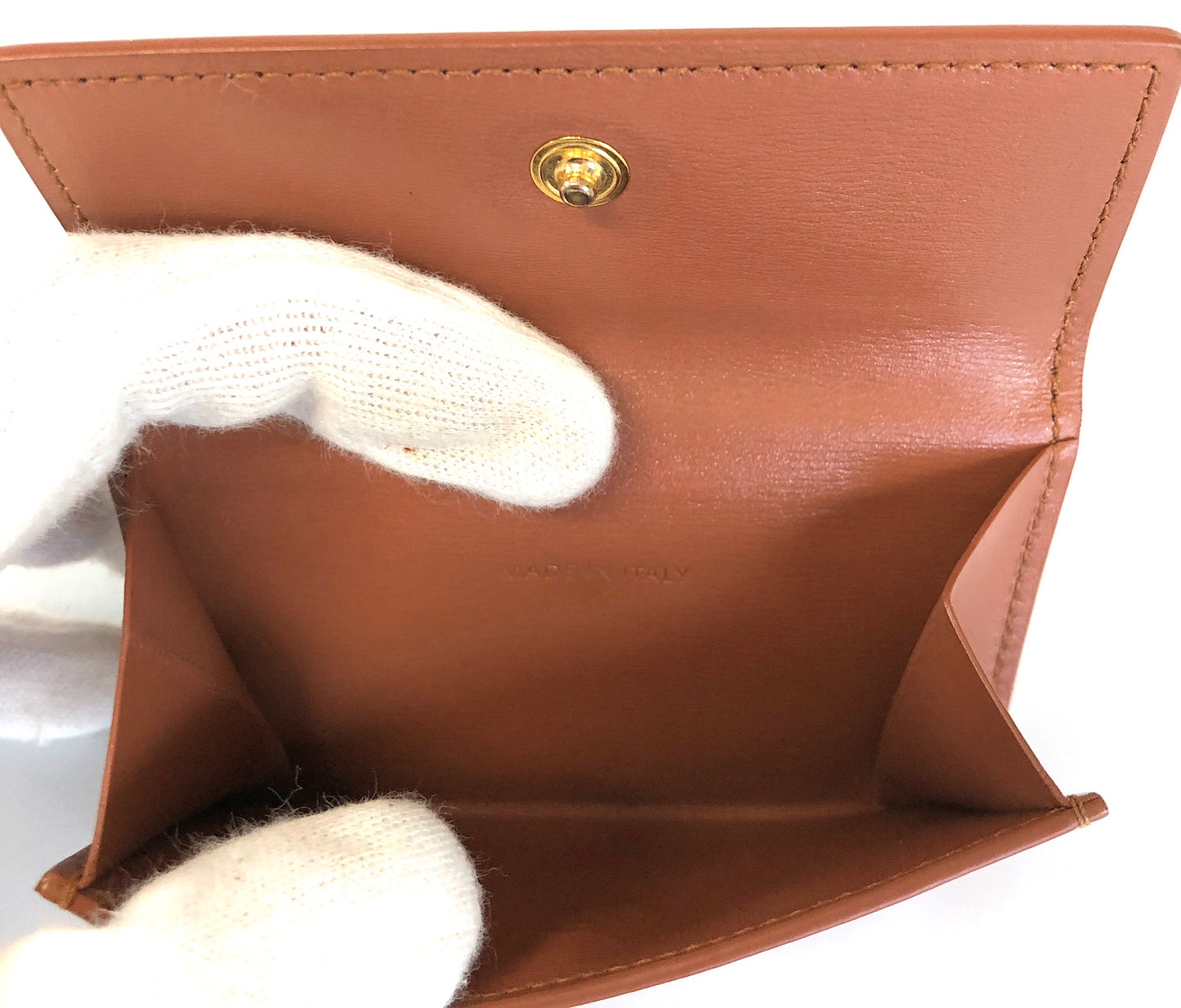 JIL SANDER Brown Folding Wallet Authentic AA250