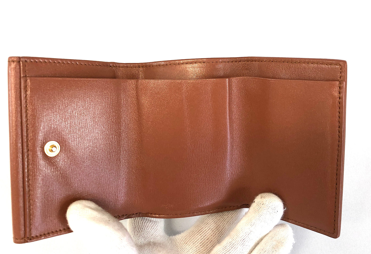 JIL SANDER Brown Folding Wallet Authentic AA250