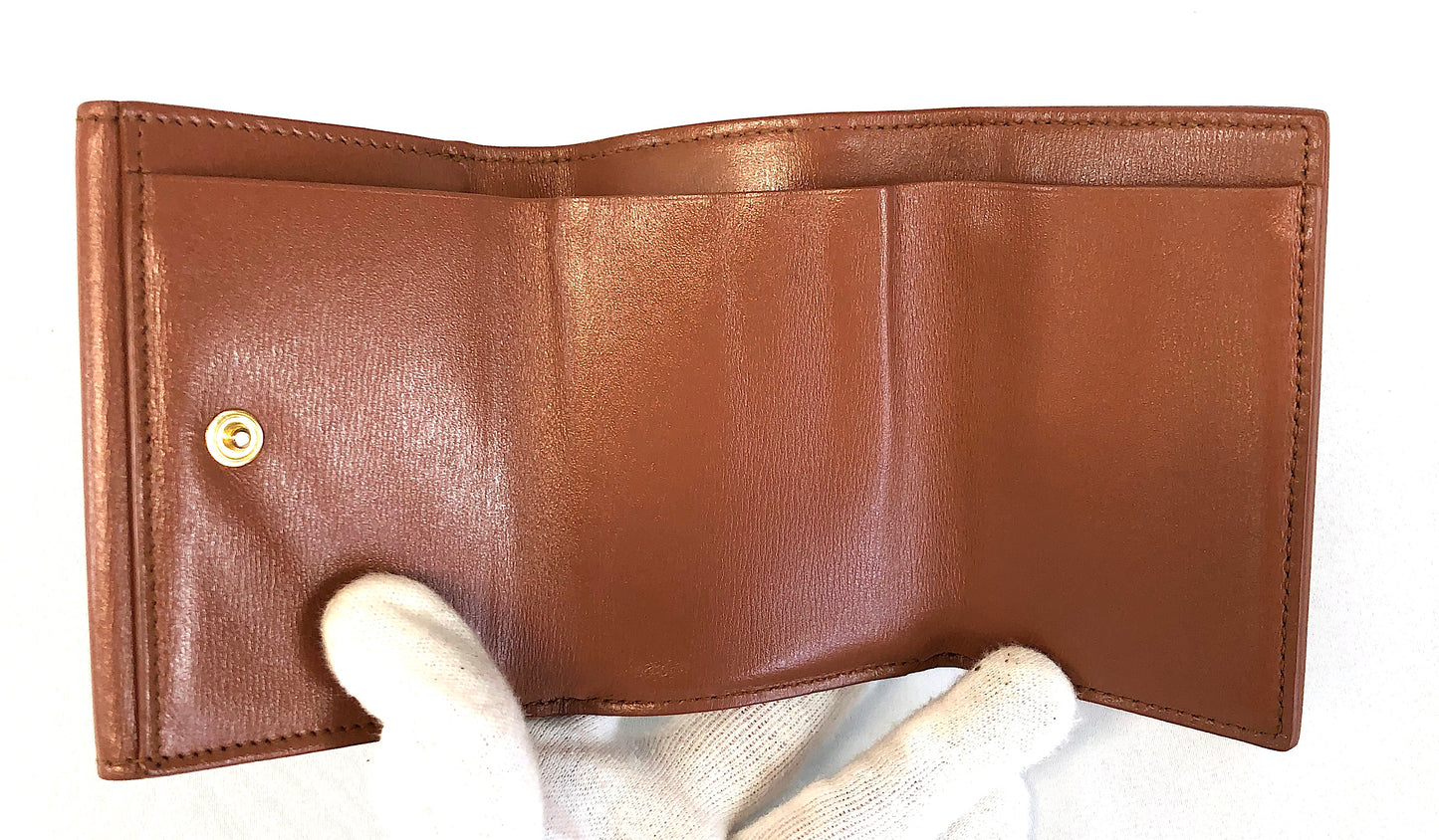 JIL SANDER Brown Folding Wallet Authentic AA250