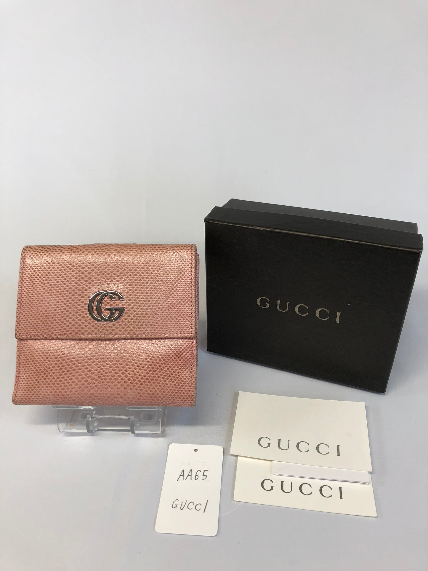 GUCCI Folding Wallet Light Pink Authentic AA65