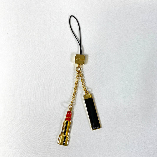 CHANEL Rouge Click Keychain Authentic AA98