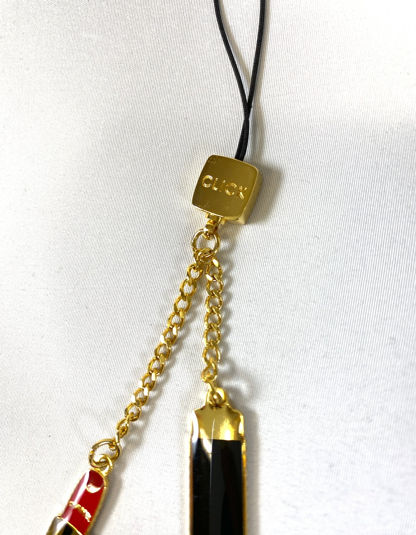 CHANEL Rouge Click Keychain Authentic AA98
