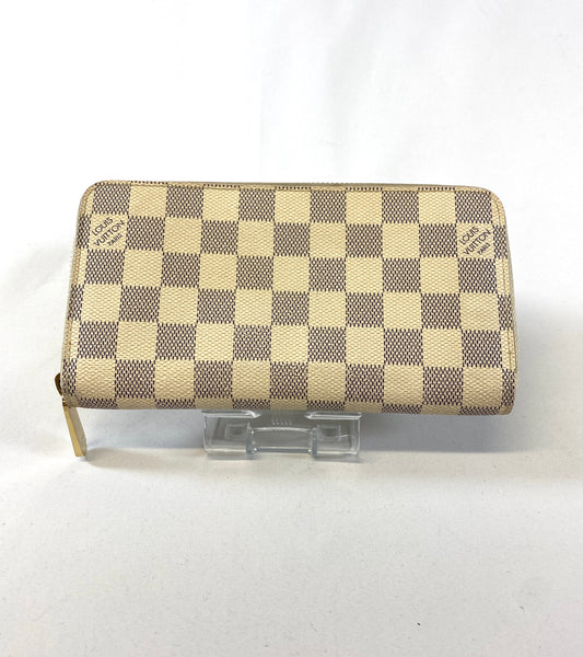 Louis-Vuitton Damier Azur Zippy Wallet Authentic AA540