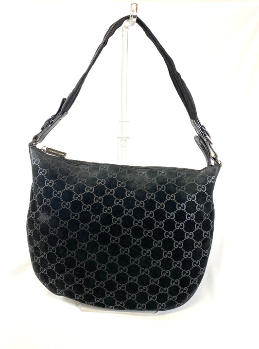 GUCCI One Shoulder Bag GG Black Authentic AA530