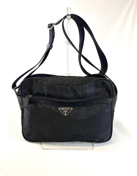 PRADA Nylon Shoulder Bag Black Authentic AA529